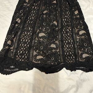 Xhilaration Black Lace Overlay Skirt with Nude Lining